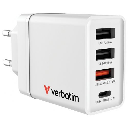 VERBATIM 49701 USB Charger 30W Whte T.-Code: 85366990 EAN Code 0023942497011